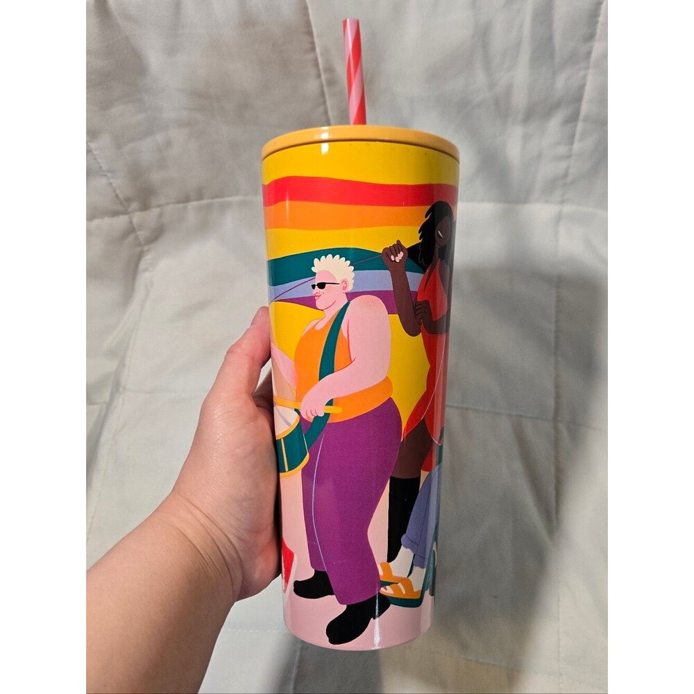 Starbucks X SOFIE BIRKIN LGBTQ+ Pride Rainbow Parade Cup Tumbler With Straw 24oz